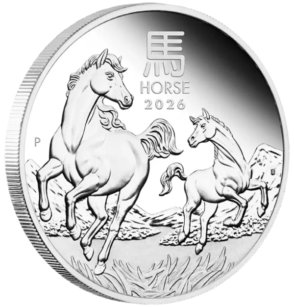 2026 Australia 1/2 oz Sølv Lunar S3 Year of the Horse Proof M/Etui & COA "Forhåndssalg" - Bilde 3