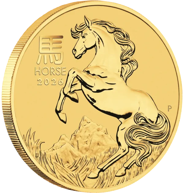 2026 Australia 1/4 oz Gull Lunar S3 Year of the Horse BU M/Kapsel "Forhåndssalg" - Bilde 3