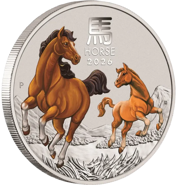 2026 Australia 1/4 oz Sølv Lunar S3 Year of the Horse Farget ANDA Special M/Kort "Forhåndssalg" - Bilde 4
