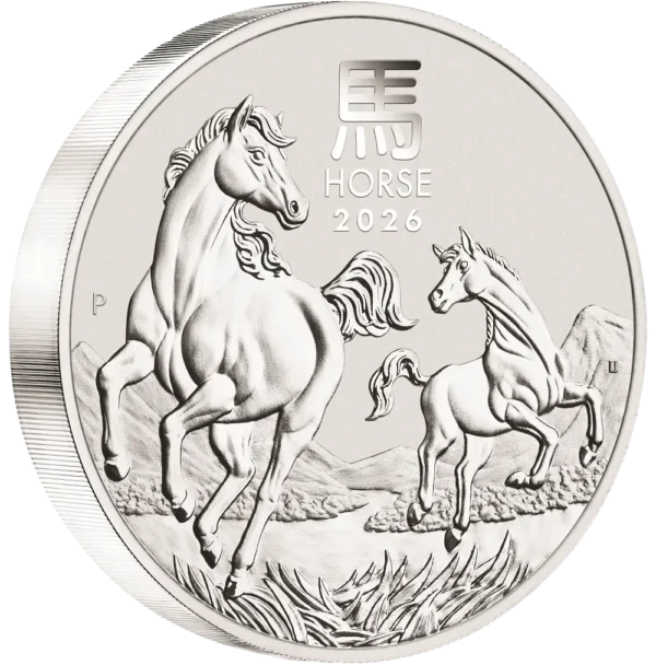 2026 Australia 1 oz Sølv Lunar S3 Year of the Horse BU M/Kapsel "Forhåndssalg" - Bilde 3