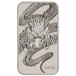 2025 Australia 1 oz Sølv Dragon Coinbar BU