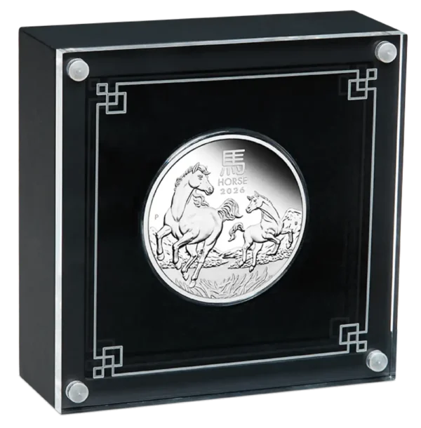 2026 Australia 1 oz Sølv Lunar S3 Year of the Horse Proof M/Etui & COA "Forhåndssalg" - Bilde 3