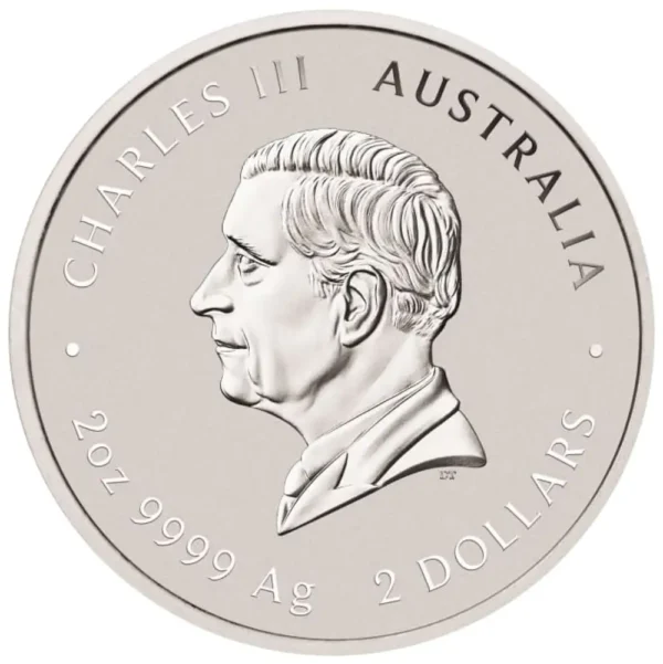 2025 Australia 2 oz Sølv Lunar S3 Year of the Snake Farger BU M/Kapsel "Forhåndssalg" - Bilde 2