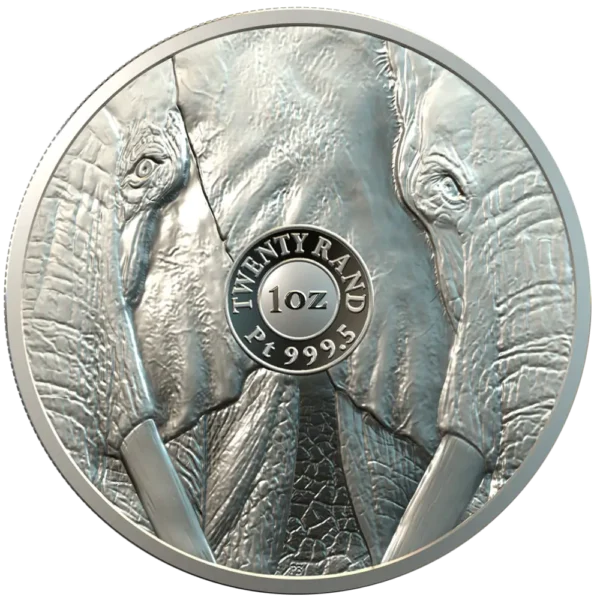 2019 Sør Afrika 1 oz Platina Big Five - Elephant Proof M/Air-tite kapsel & COA - Bilde 2