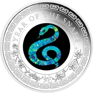2025 Australia 1 oz Sølv Lunar Opal Series - Year of the Snake Proof M/Etui & COA