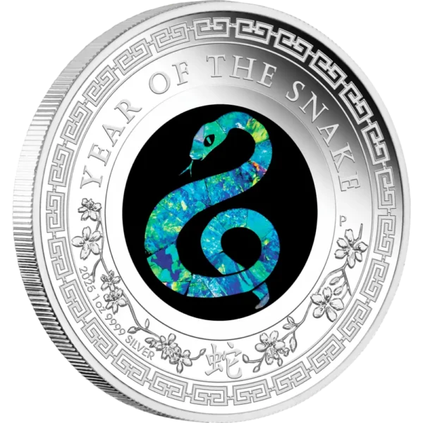 2025 Australia 1 oz Sølv Lunar Opal Series - Year of the Snake Proof M/Etui & COA - Bilde 2