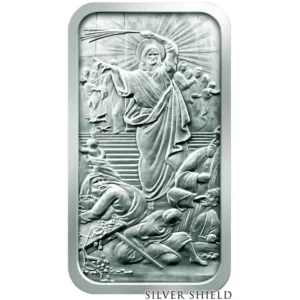 Silver Shield 10 oz Sølvbarre Jesus Clears the Temple