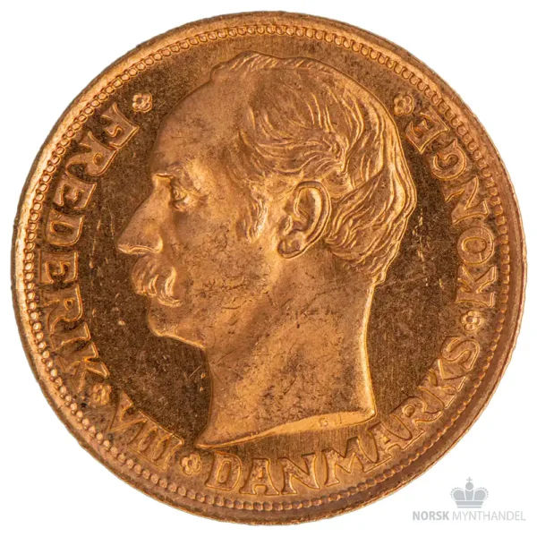 1909 Danmark 10 Kroner 4,03 gram Gull Kv 01 M/Kapsel & Garantibevis - Bilde 2