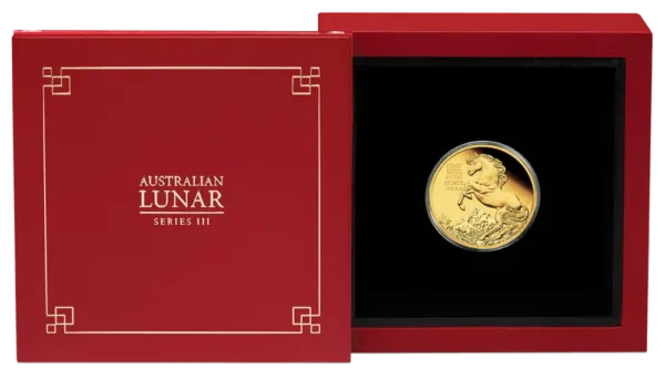 2026 Australia 1/4 oz Gull Lunar S3 Year of the Horse Proof M/Etui & COA "Forhåndssalg" - Bilde 4