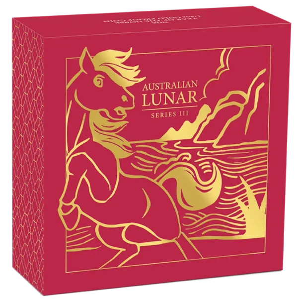 2026 Australia 1/4 oz Gull Lunar S3 Year of the Horse Proof M/Etui & COA "Forhåndssalg" - Bilde 5