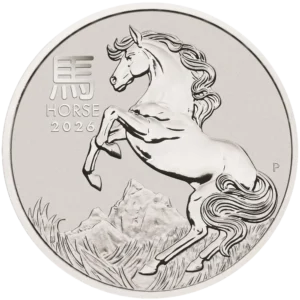 2026 Australia 1 oz Platina Year of the Horse BU M/Kapsel "Forhåndssalg"