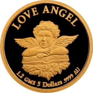 1997 Cook Island 1,2 Gram Gull 5$ Love Angel Proof M/Kapsel
