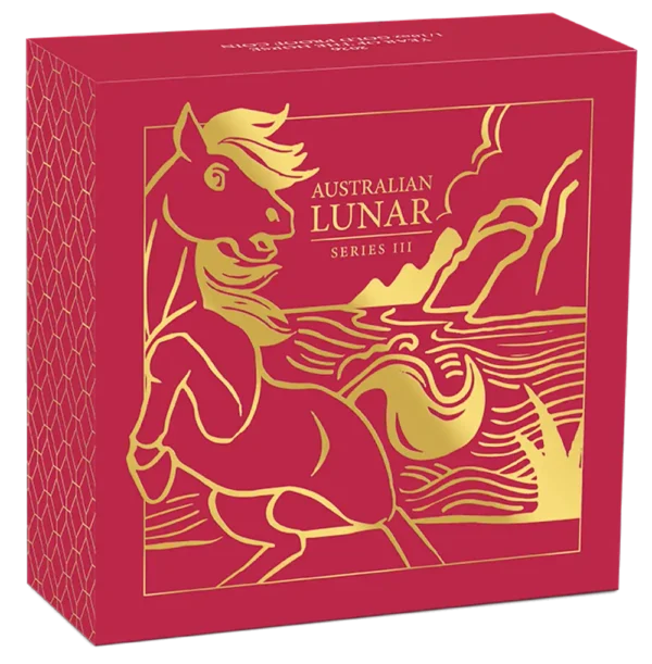 2026 Australia 1/10 oz Gull Lunar S3 Year of the Horse Proof M/Etui & COA "Forhåndssalg" - Bilde 4