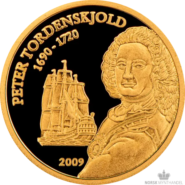 2009 Palau 1/25 oz Gull Peter Tordenskjold Proof M/Kapsel
