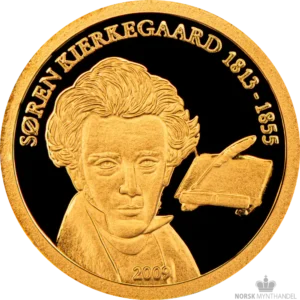 2009 Palau 1/25 oz Gull Søren Kierkegaard Proof M/Kapsel