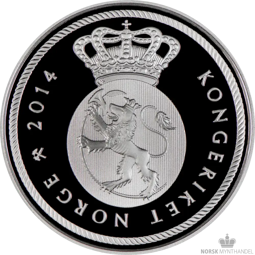 2014 Norge 1/2 oz Sølvmynt 200 Kroner Grunnloven 200 År Proof M/Etui & COA - Bilde 2