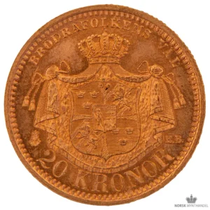 1899 Sverige 20 Kronor 8,06 gram Gull Kv 01 M/Saflip & Garantibevis