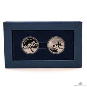 2011 Norge 2 x 200 kroner Norsk idrett 150 år og Ski-VM Oslo Proof M/Etui & COA