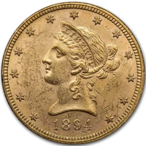 1894 USA 10$ 0.4837 oz Gullmynt Liberty Head XF M/Saflip & Garantibevis