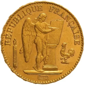 1897 Frankrike 20 Franc 5,8 gram Gull Kv 01 M/Saflip & Garantibevis
