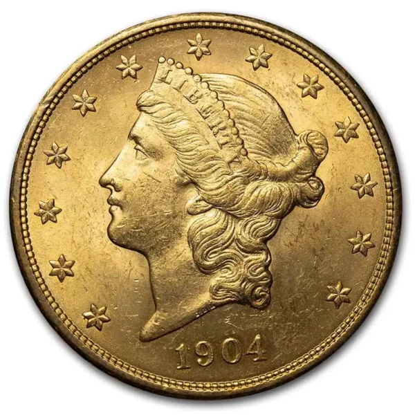 1904 USA 20$ 0.9675 oz Gull Liberty Head Double Eagle AU M/Air-tite kapsel