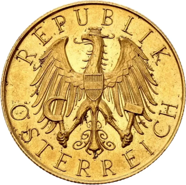 1926 Østerrike 5,22 Gram Gull 25 Shilling AU M/Kapsel - Bilde 2