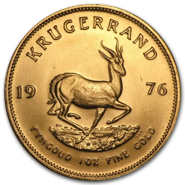 1976 Sør-Afrika 1 oz Gull Krugerrand Anmerkning M/Air-tite kapsel
