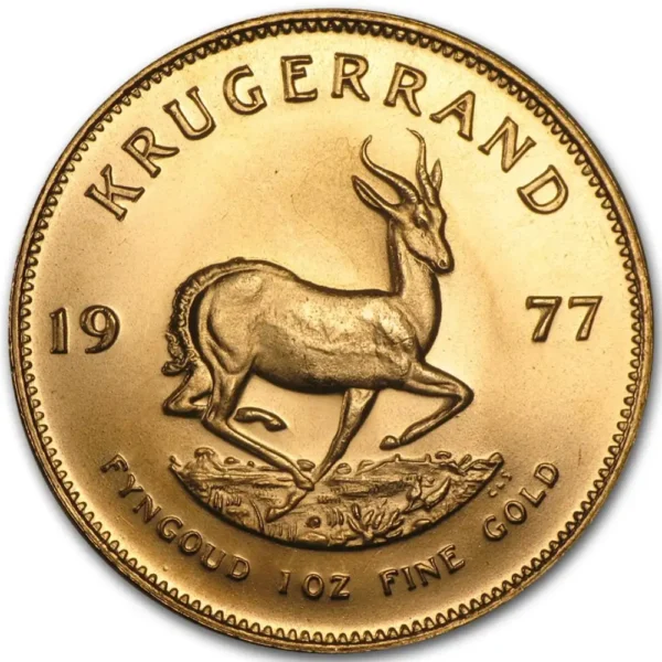 1977 Sør-Afrika 1 oz Gull Krugerrand Anmerkning M/Air-tite kapsel