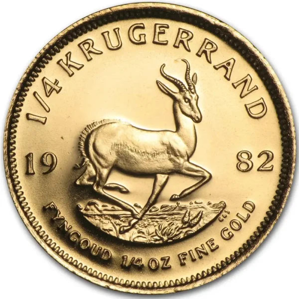 1982 Sør-Afrika 1/4 oz Gull Krugerrand Anmerkning M/Air-tite kapsel