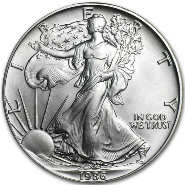 1986 USA 1 oz Sølv American Silver Eagle Anmerkning