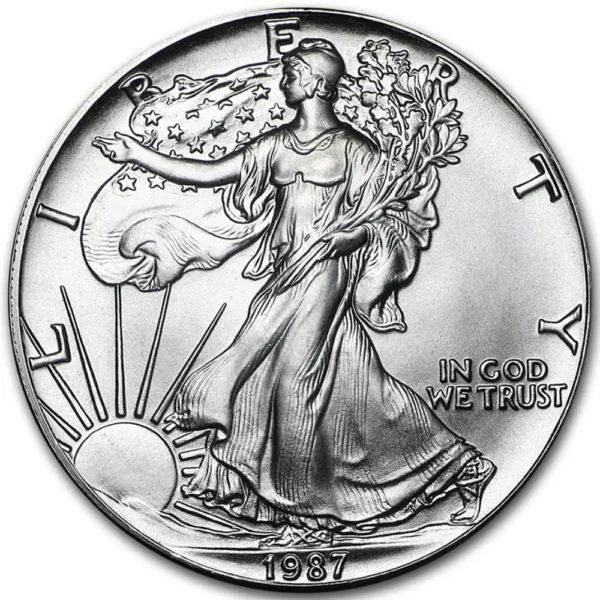 1987 USA 1 oz Sølv American Silver Eagle Anmerkning