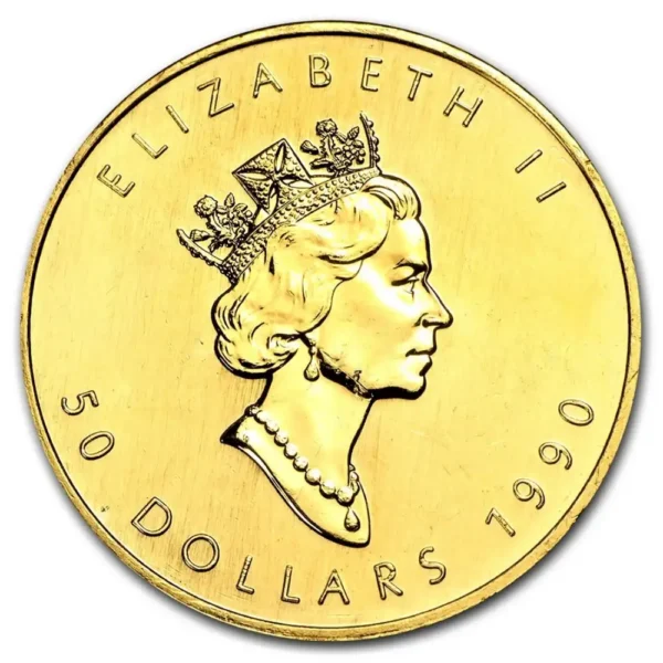 1990 Canada 1 oz Gull Maple Leaf Anmerkning M/Air-tite kapsel - Bilde 2