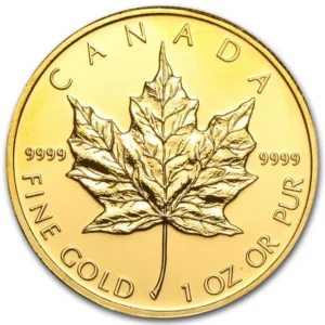 1990 Canada 1 oz Gull Maple Leaf Anmerkning M/Air-tite kapsel