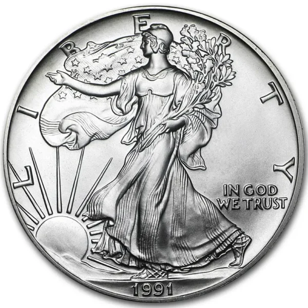 1991 USA 1 oz Sølv American Silver Eagle Anmerkning