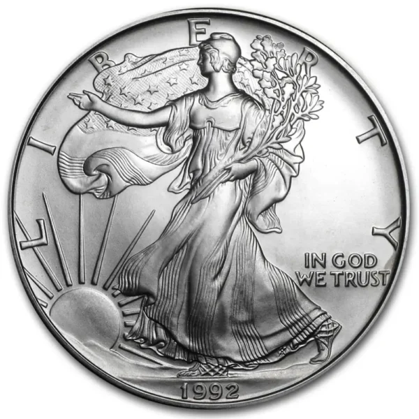 1992 USA 1 oz Sølv American Silver Eagle Anmerkning