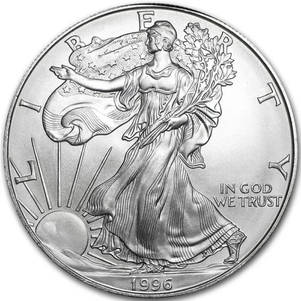 1996 USA 1 oz Sølv American Silver Eagle Anmerkning