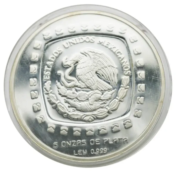 1996 Mexico 5 oz Sølv Cabeza Olmeca Proof Anmerking - Bilde 2
