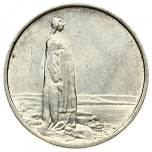 1914 Norge 12 Gram Sølvmynt 2 kroner Grunnloven 100 år "Moder Norge" Anmerkning