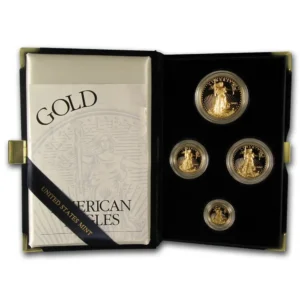 2002-W USA 1.85oz Gullmynter American Gold Eagle Proofsett M/Etui & COA