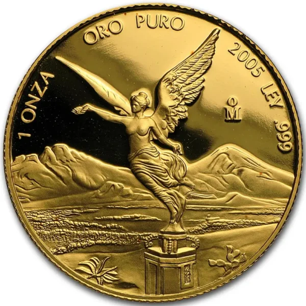 2005 Mexico 1 oz Gull Libertad Preget i Proof, men med Anmerkning M/Air-tite kapsel