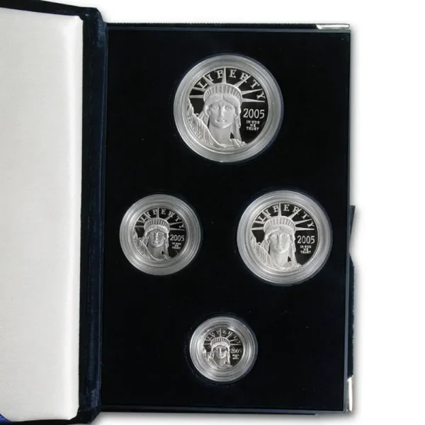 2005 USA 1,85 oz Platina American Platinum Eagle Set Proof M/Etui & COA - Bilde 3