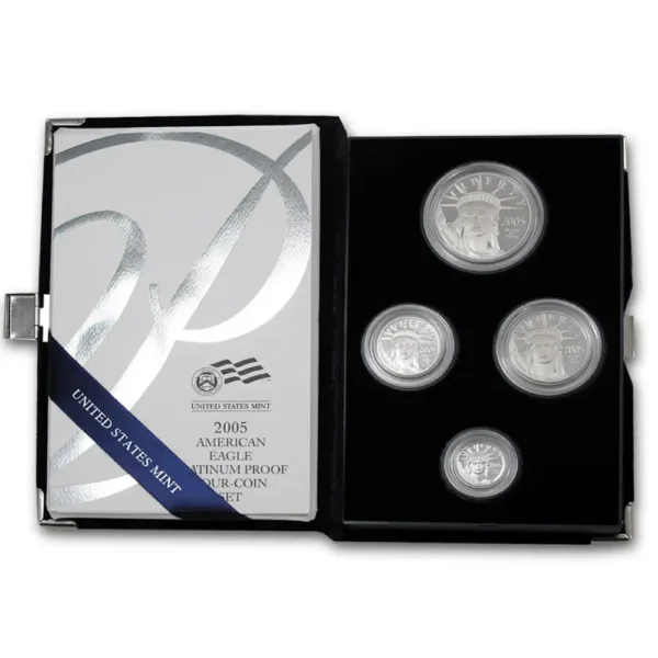 2005 USA 1,85 oz Platina American Platinum Eagle Set Proof M/Etui & COA - Bilde 2