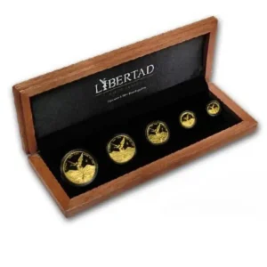 2006 Mexico 1,9 oz Gull 5 Coin Gold Libertad Proof Sett ANMERKNING M/Etui