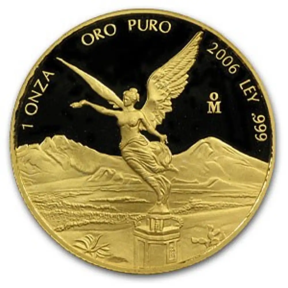 2006 Mexico 1,9 oz Gull 5 Coin Gold Libertad Proof Sett ANMERKNING M/Etui - Bilde 3