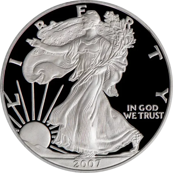 2007-W USA 1 oz Sølv American Silver Eagle Proof M/Air-tite kapsel