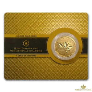 2008 Canada 1 oz Gullmynt 99999 Maple Leaf BU M/Forseglet Sertifikatkort