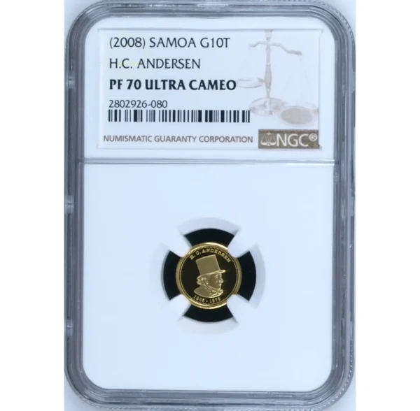 2008 Samoa 1/25 oz Gull Panda H.C. Andersen PF70 Ultra Cameo NGC