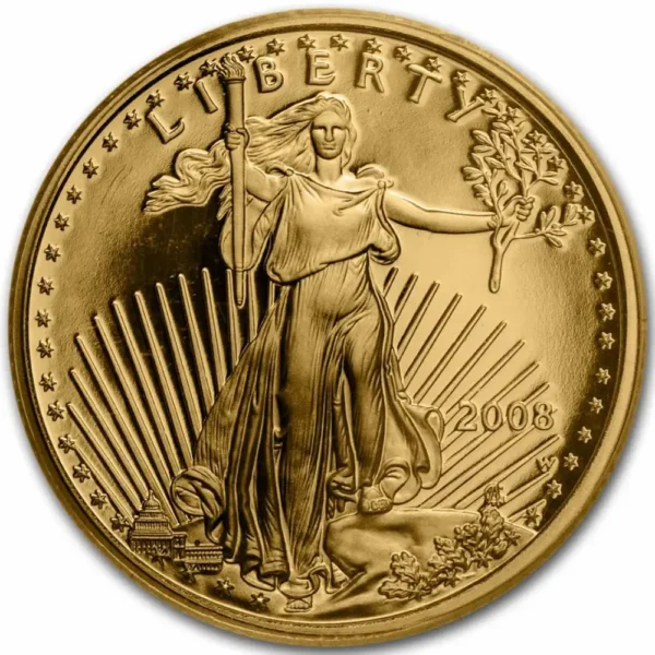 2008-W USA 1/4 oz Gull American Gold Eagle Proof M/Kapsel