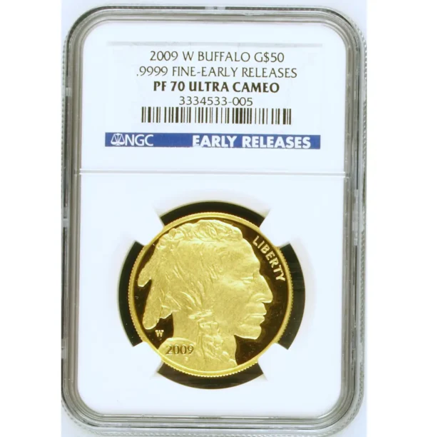 2009-W USA 1 oz Gull Buffalo Proof NGC PF 70 Ultra Cameo - Bilde 3