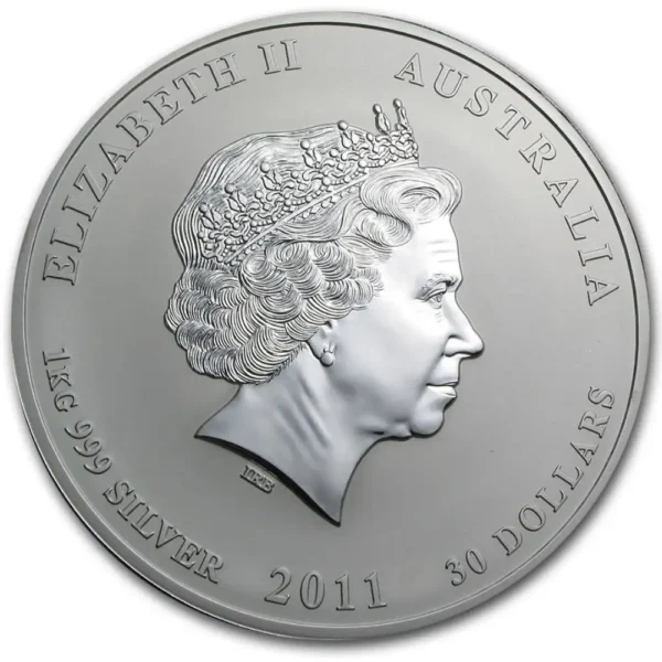 2011 Australia 1 Kilo Sølv Lunar S2 Year of the Rabbit BU M/Kapsel - Bilde 2